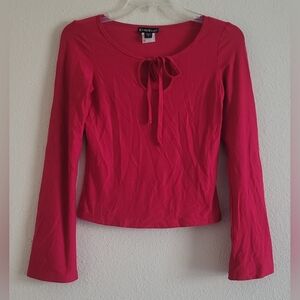 bebe Sz Small Red Long Sleeve Top